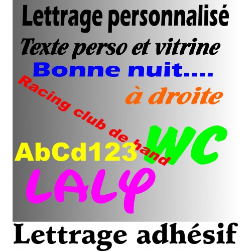 Sticker lettrage texte  personnalisé Vitrine panneau Autocollant Adhesif 