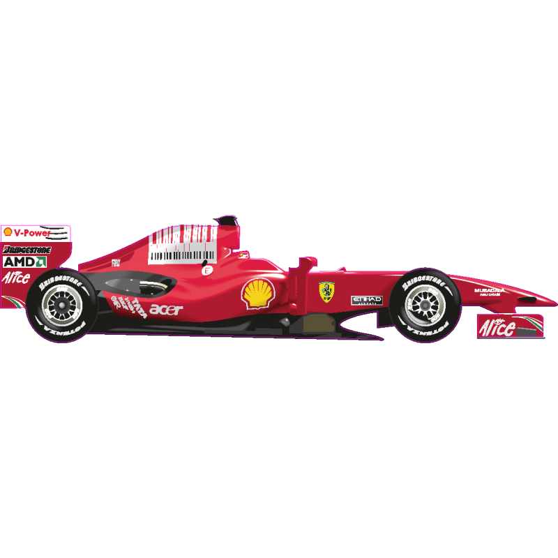 Autocollant Ferrari 6 - Taille et coloris au choix