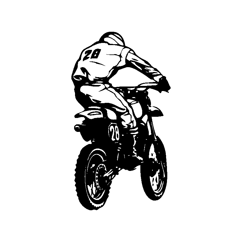 Sticker Moto Cross Autocollant 10 x 12 cm