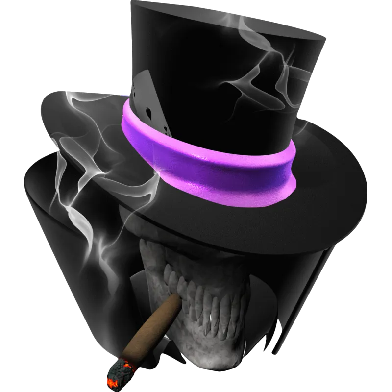tete de mort fume bleu