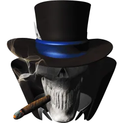 tete de mort fume jaune