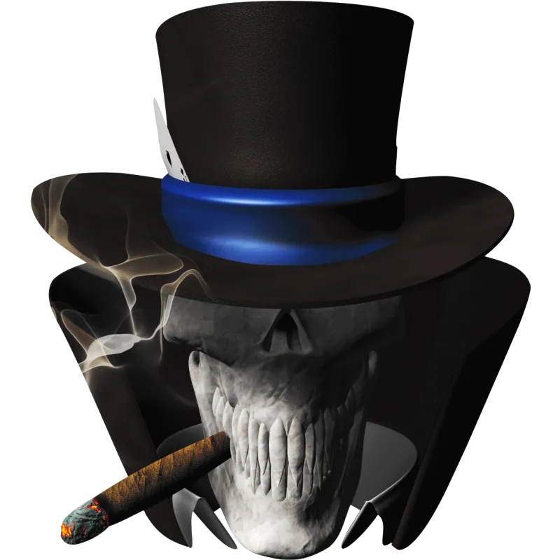 tete de mort fume jaune