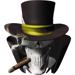 tete de mort fume jaune