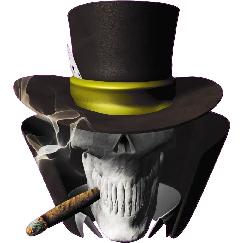 tete de mort fume jaune