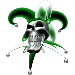 tete de mort joker bleu