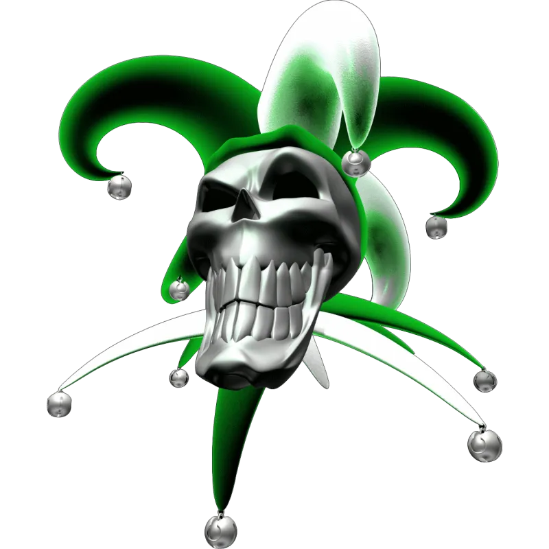tete de mort joker bleu