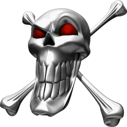 tete de mort joker rouge