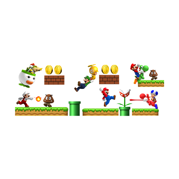 Stickers Mural Super Mario bros et Luigi Choix Couleur et Taille