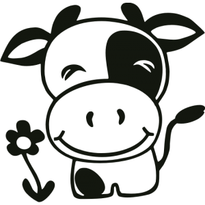 Stickers Petite vache et fleur