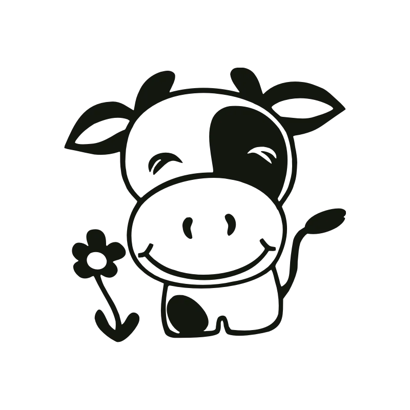 Petite vache et fleur