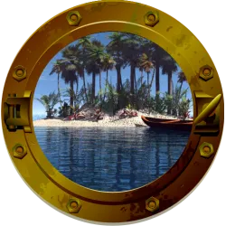 Trompe l'oeil Hublot plage dauphin