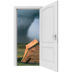 Trompe l'oeil Porte lac