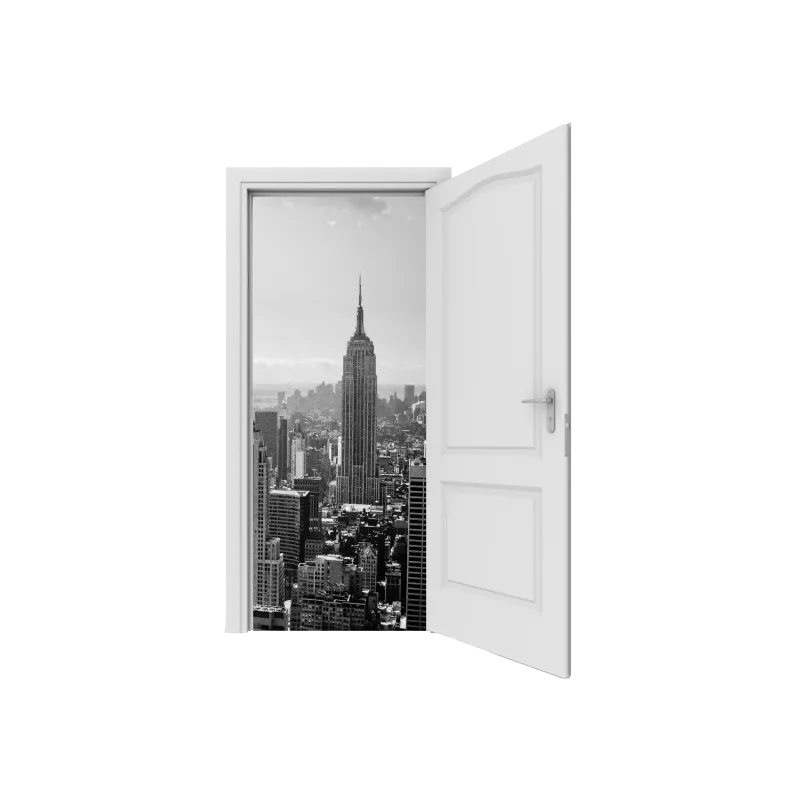 Trompe l'oeil Porte foret