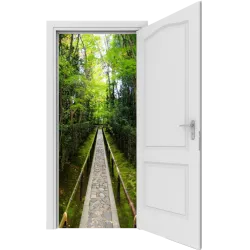 Trompe l'oeil Porte noir et blanc
