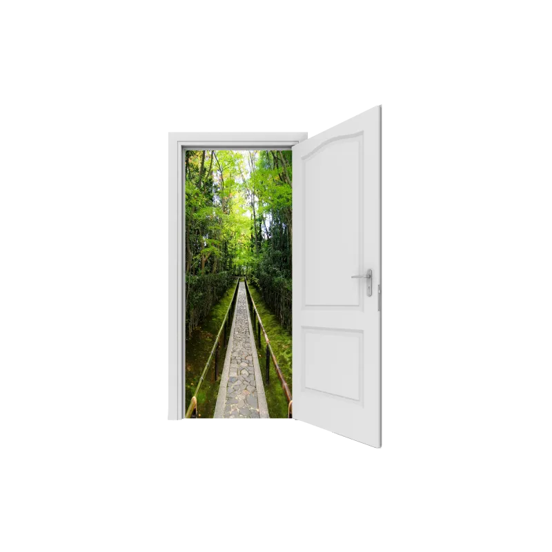Trompe l'oeil Porte noir et blanc