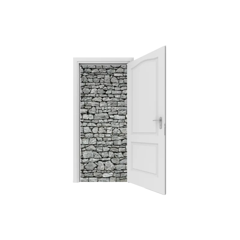 Trompe l'oeil Porte Mur Brique