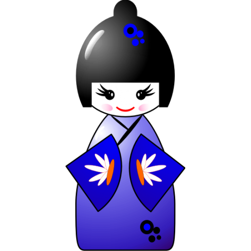 Kokeshi bleue
