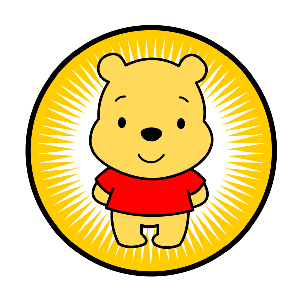 Sticker et autocollant Bébé Winnie l'ourson rond