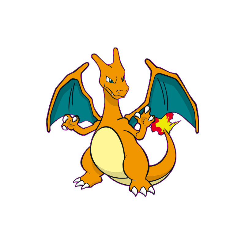 Stickers et autocollant Dracaufeu pokemon 006