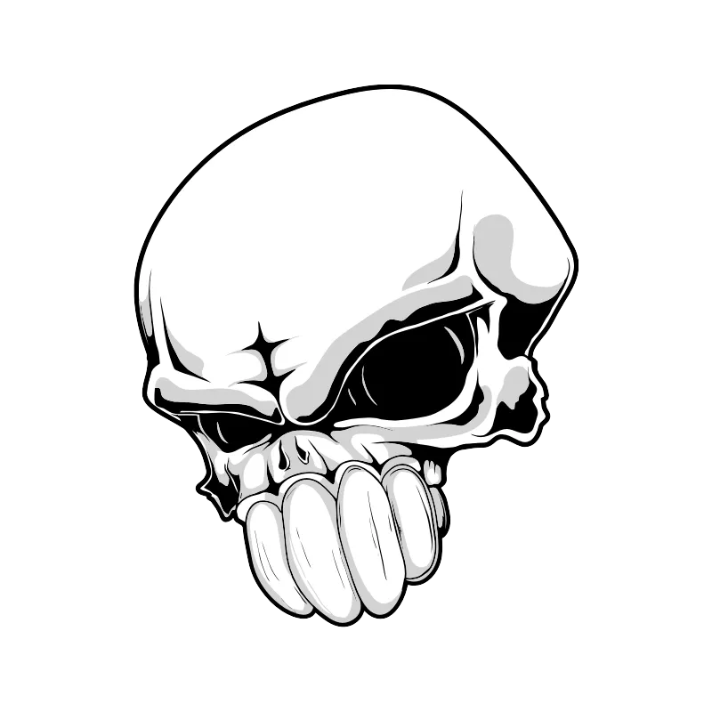 tete de mort black and white