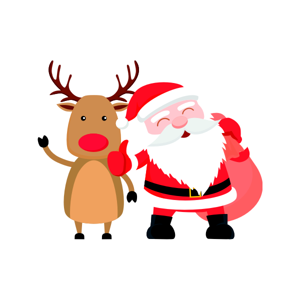 Sticker et autocollant Père Noël et rennes rigolo