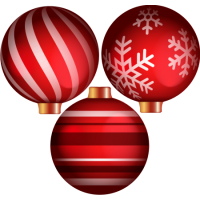 3 Boules de noël rouges