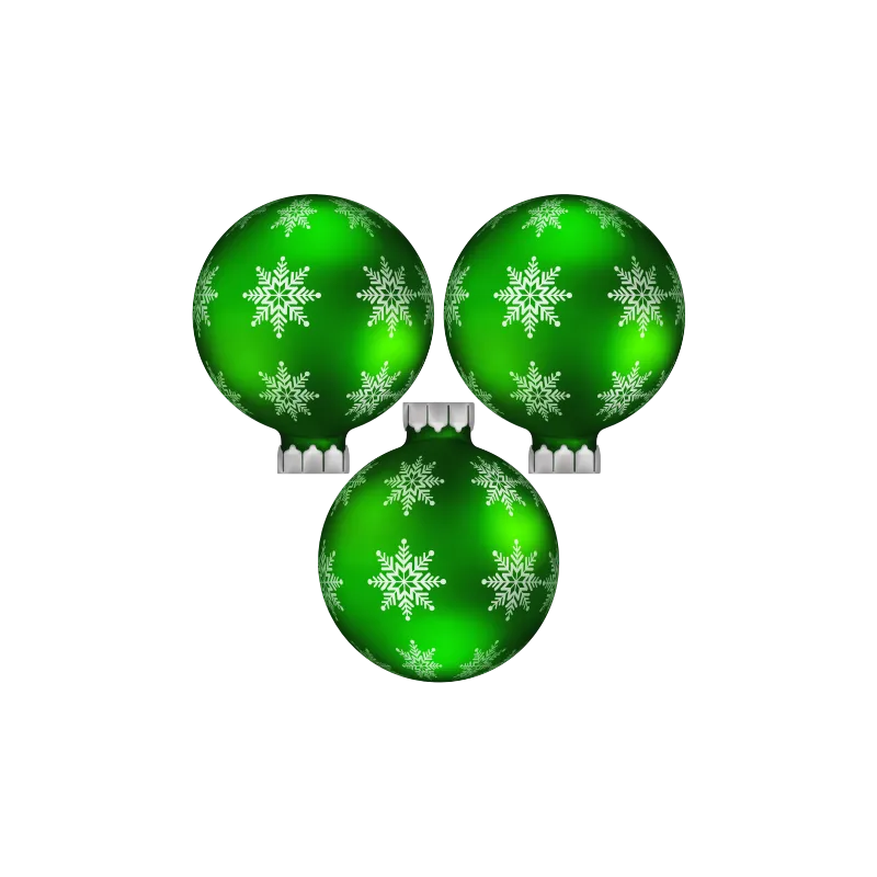3 Boules de noël bleues