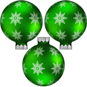 3 Boules de noël vertes T10