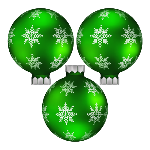 3 Boules de noël vertes T10