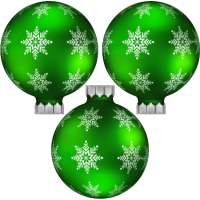 3 Boules de noël vertes T10