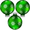 3 Boules de noël vertes T10