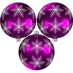 3 Boules de noël vertes T10