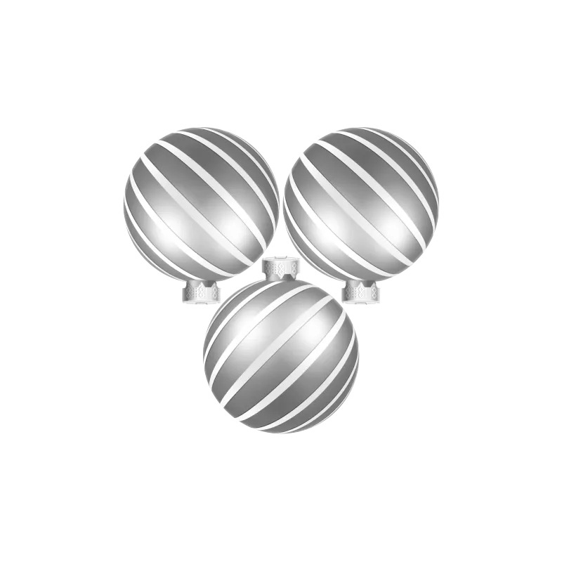 3 Boules de noël violettes
