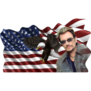 Johnny Hallyday drapeau americain