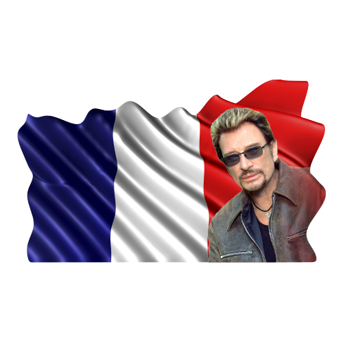 Johnny Hallyday drapeau americain