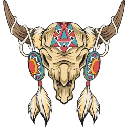 Autocollant Skull Indien