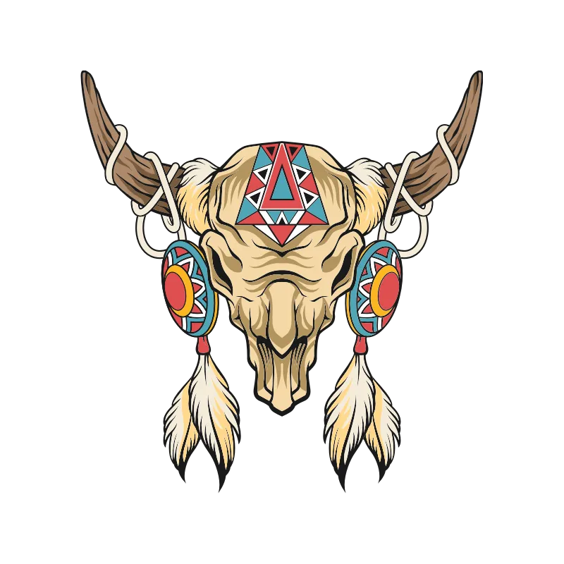 Autocollant Skull Indien