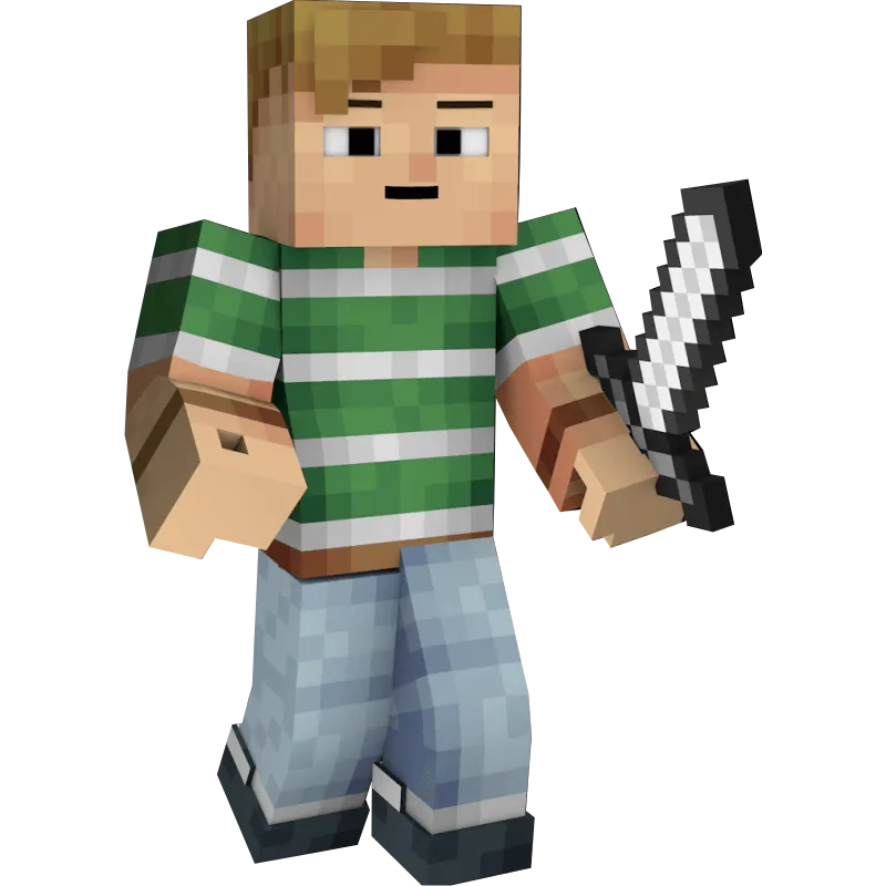 Autocollant minecraft course épée