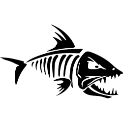Sticker Arrête Poisson Piranha