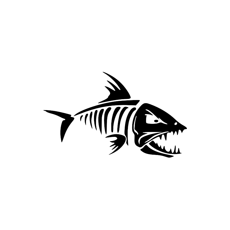 Sticker Arrête Poisson Piranha