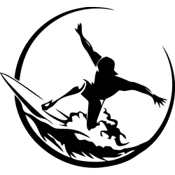Sticker surfeur cercle