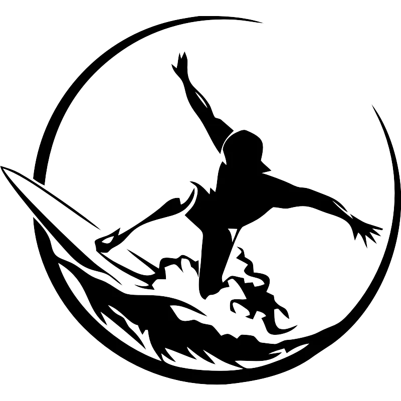 Sticker surfeur cercle