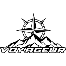 Sticker voyageur compas et montagne coté 2