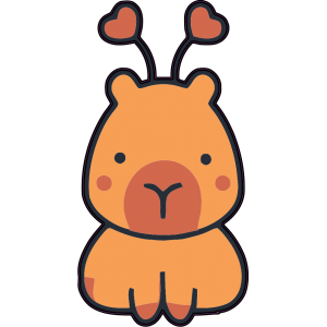 capybara coeur rouge