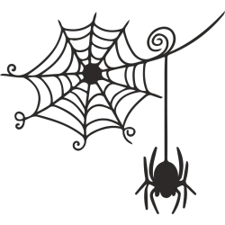 Sticker mural toile d'araignée avec araignée suspendue pour Halloween
