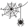 Sticker mural toile d'araignée avec araignée suspendue pour Halloween